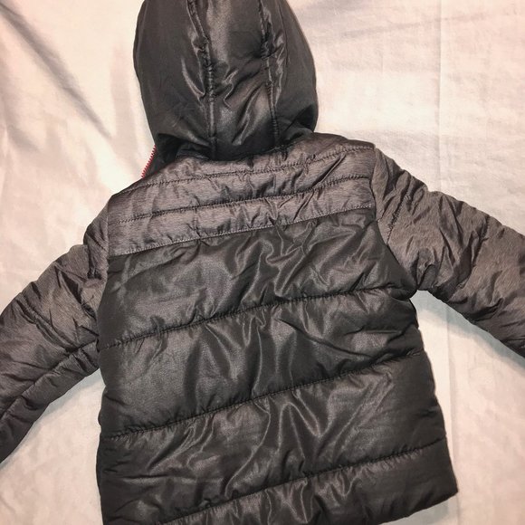 RM 1958 Insulated Hooded Jacket, Black/Red, 4T